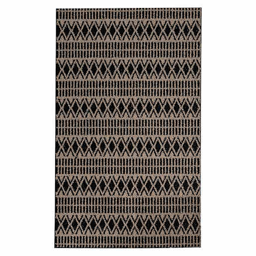 Tapis d'intérieur Zuma  jute sombre et noir 4 pi x 6 pi