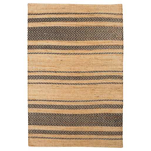 Tapis de jute naturel et noir 4 pi x 6 pi VERTUO