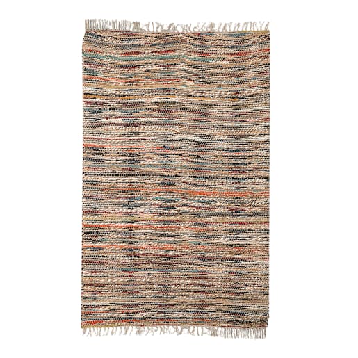 Tapis de jute naturel et multicolor 4 pi x 6 pi VERTUO