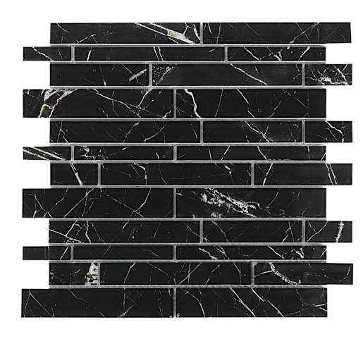 Mosaïque de verre Carrara Nero 11 5/8 po x 11 3/4 po VERTUO