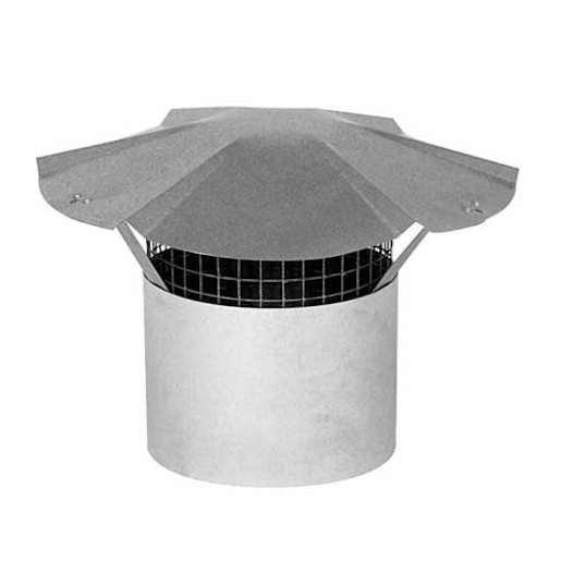 Galvanized Chimney Cap with Fire Screen 6 in.