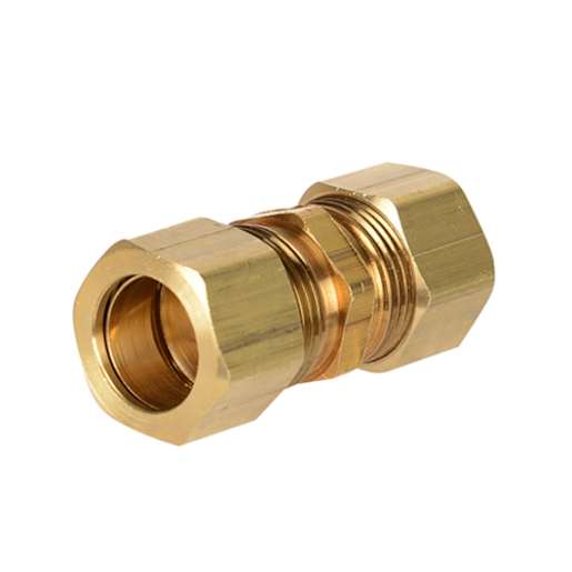 Straight Brass Compression Coupling 3/8 in. OD