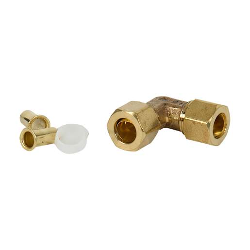 Compression Brass Elbow , 3/8 in.