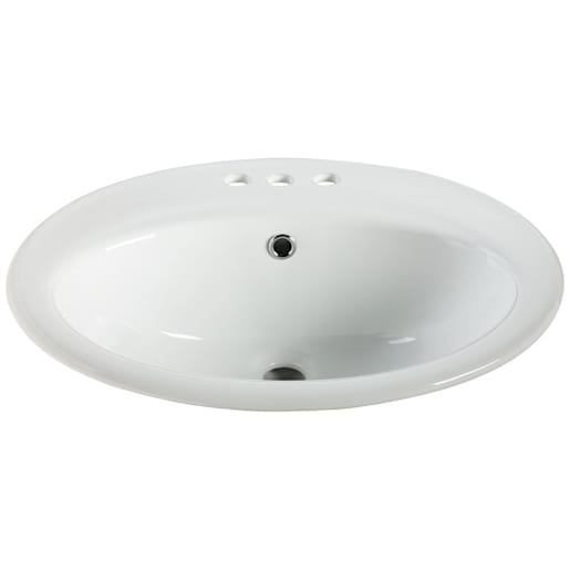 Lavabo ovale  en porcelaine blanche Manon 22 1/16 po x 18 7/16 in. TASSILI