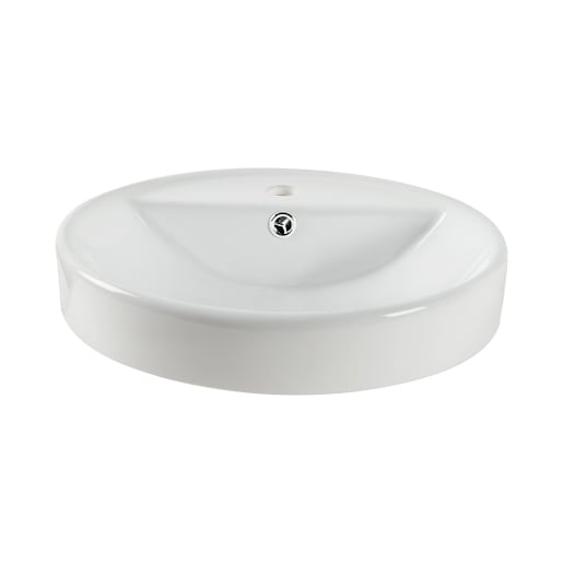 Vasque ronde en porcelaine blanche Alma 18 11/16 po TASSILI