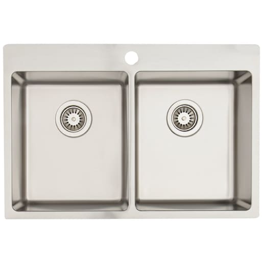 Évier de cuisine double en acier inoxydable 29 1/8 po x 19 11/16 po