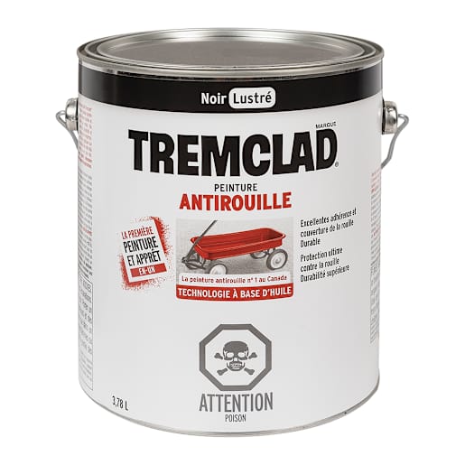 Peinture antirouille Tremclad noir lustré 3,78 L