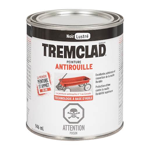 Tremclad Anti-Rust Black Gloss Paint - 946 ml