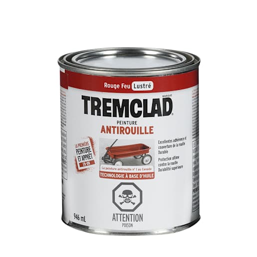 Tremclad Anti-Rust Fire Red Paint - 946 ml