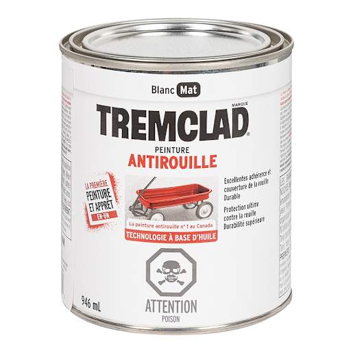 Tremclad Anti-Rust Flat White Paint - 946 ml