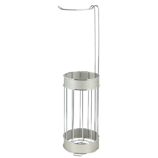 Free-Standing Toilet Paper Holder with Storage Chrome