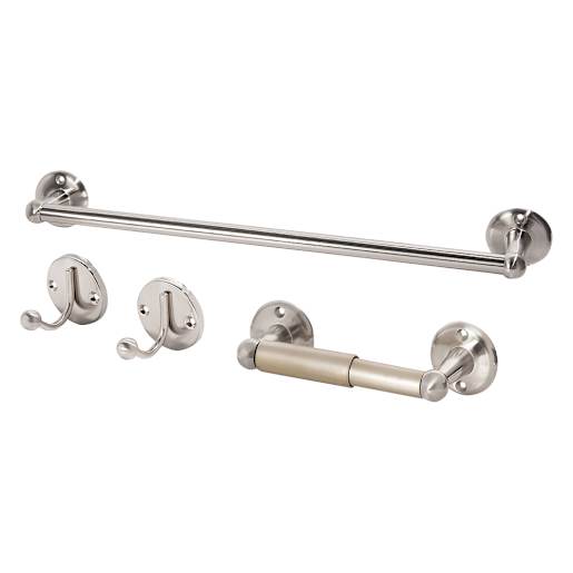 Accessoires de salle de bains Euro nickel brossé Ens/4