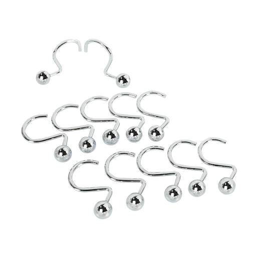 Shower Curtain Hooks Pkg/12 Chrome
