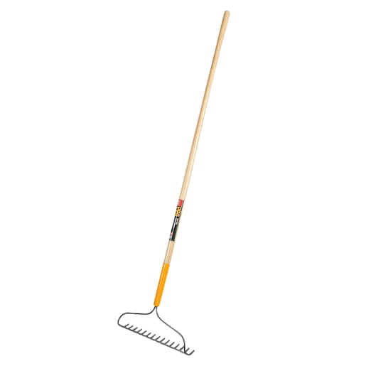 GARANT Pro 15-Tine Steel Bow Rake with Wooden Handle