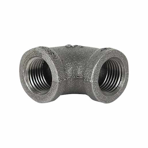 Black Steel 90° Elbow Fitting 1/2 in. (FxF)