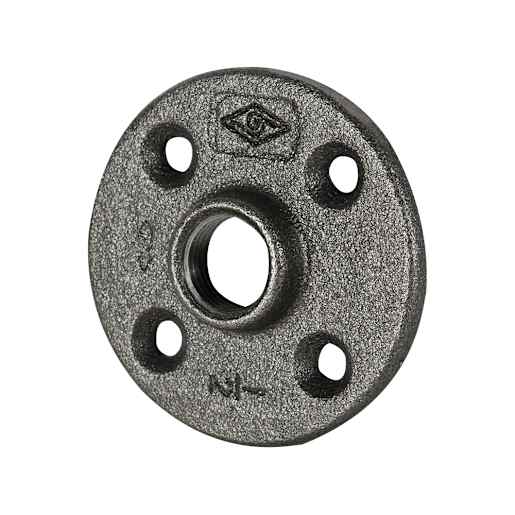 Black Steel Female Floor Flange 1/2 in.