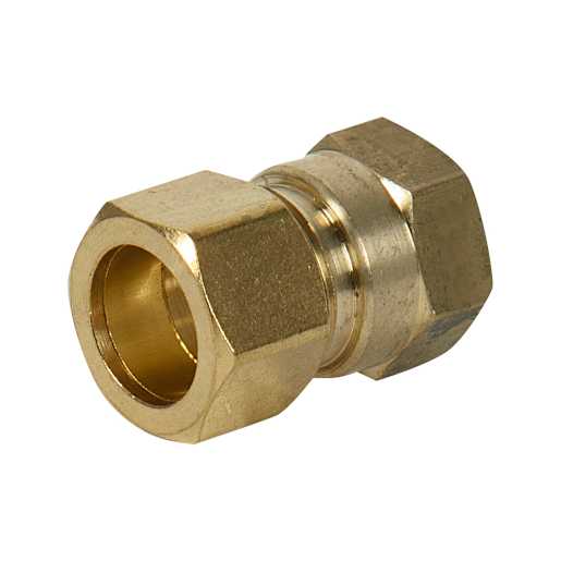 Brass Compression Coupling 5/8 in. x 1/2 in. (F x F)