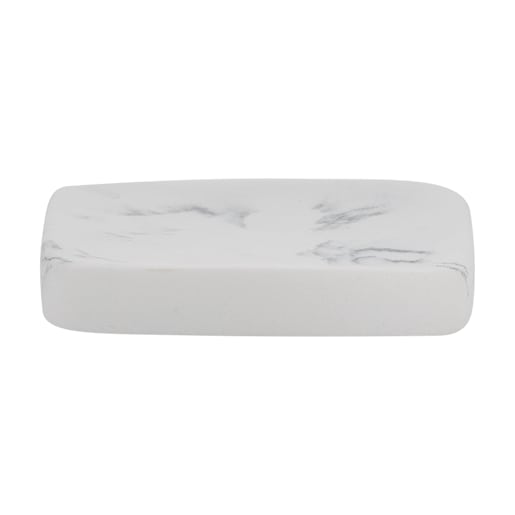 White Marble Effect Ceramic Soap Dish