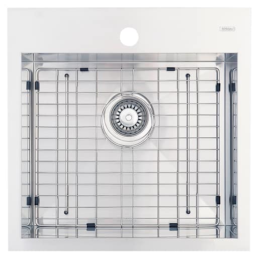 Évier de cuisine simple Xaya en acier inoxydable 20 po x 20 po TASSILI SUPRA