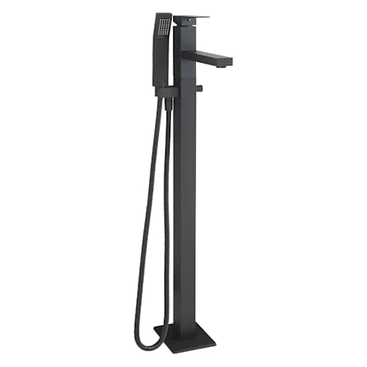 TASSILI SUPRA Tolomeo 1-Handle Freestanding Bathtub Faucet with Hand Shower Black