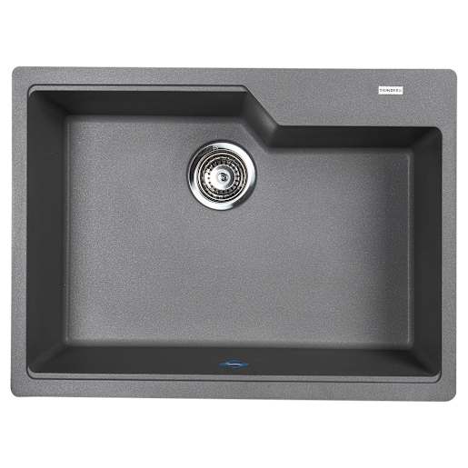 Évier de cuisine simple gris pierre 22 1/16 po x 19 11/16 po