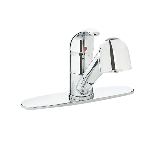 Robinet de cuisine à douchette rétractable 1 poignée chrome poli