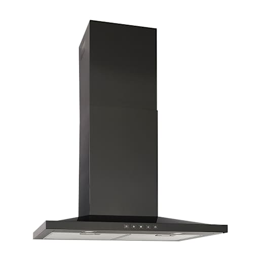 Hotte de cuisine cheminée Designer BWS1, 30 po acier inoxydable noir 450 pi³/min