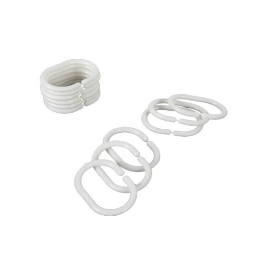 Shower Curtain Hooks Pkg/12 White