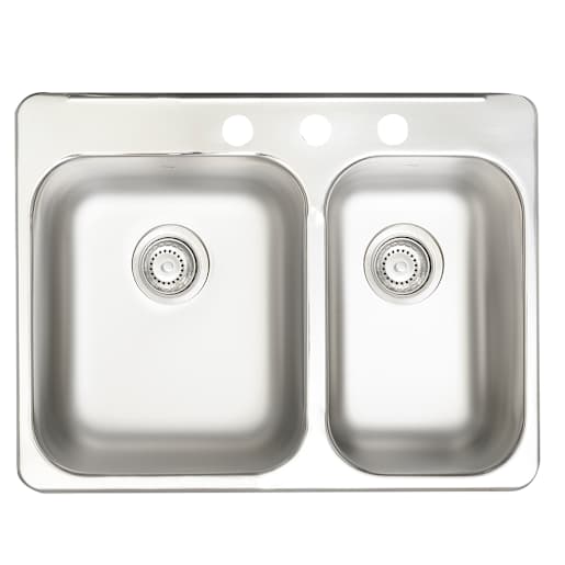 Double Bowl Kitchen Sink Stainless Steel 27 1/4 in. x 20 9/16 in.