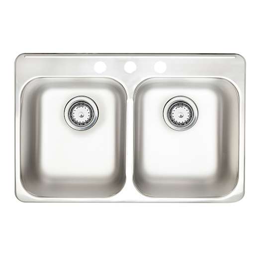 Évier de cuisine double en acier inoxydable 31 1/4 po x 20 1/2 po