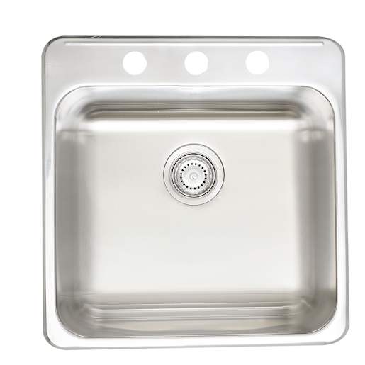 Évier de cuisine simple en acier inoxydable 20 po x 20 1/2 po