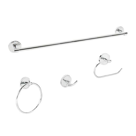 Ensemble de 4 accessoires de salle de bains Yates chrome