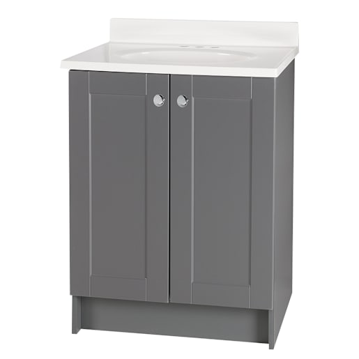 Meuble-lavabo Shaker gris 25 po