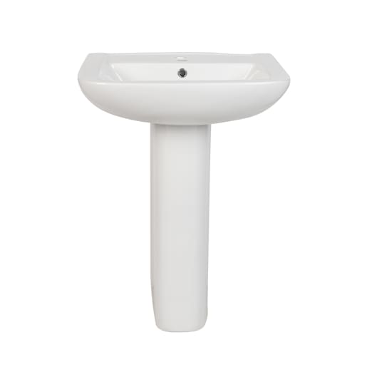 Lavabo sur pied en porcelaine blanc Mona 23 13/16 po x 32 11/16 po TASSILI SUPRA