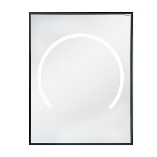 Miroir Elina rectangulaire lumineux aluminium noir mat 23 5/8 po x 29 1/2 po TASSILI SUPRA