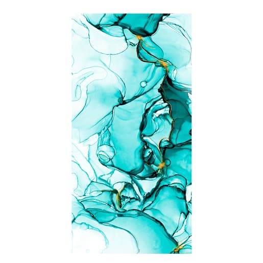 Panneau mural Turquoise floral  39 po x 96 po TECHNOFORM