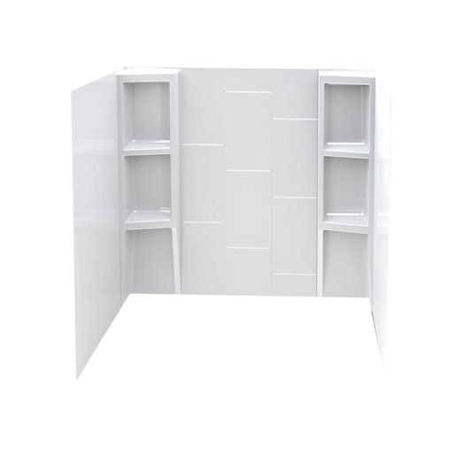 Bathtub Walls Vertical/Uniform 58 in White