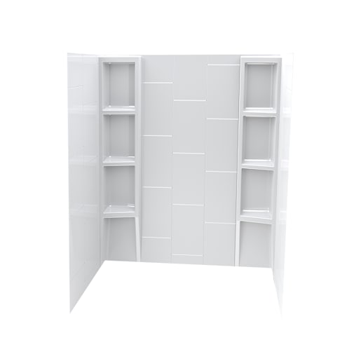 Contour de baignoire ou de douche Vertical/Uniforme blanc 80 po