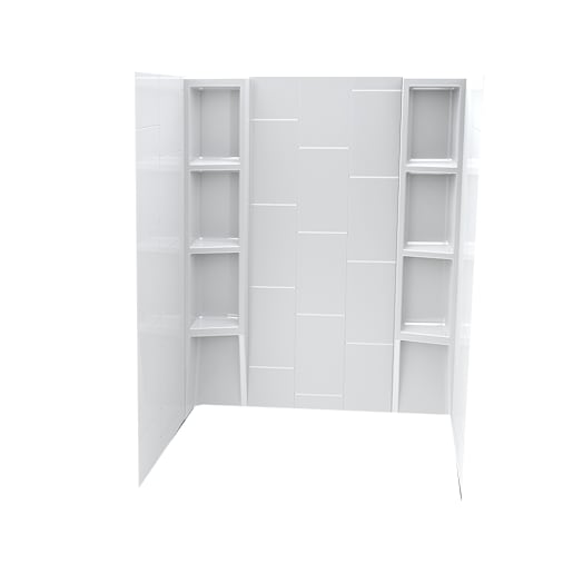 Contour de baignoire Vertical/Polyvalent blanc 58 po