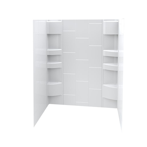 Contour de baignoire ou de douche Vertical/Polyvalent blanc 80 po