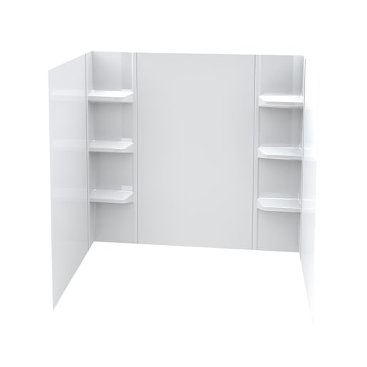 Contour de baignoire Uni/Minimaliste blanc 58 po