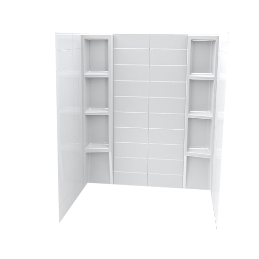 Contour de baignoire-douche Métro Contemporain/Uniforme blanc 80 po