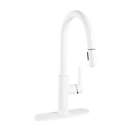 TASSILI SUPRA Gabriel 1-Handle Pull-Out Kitchen Faucet White