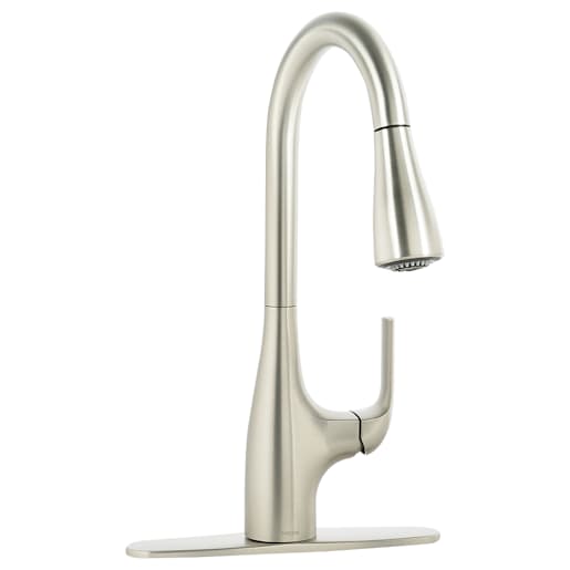 Robinet de cuisine à douchette rétractable 1 poignée Leesi Moen acier inoxydable