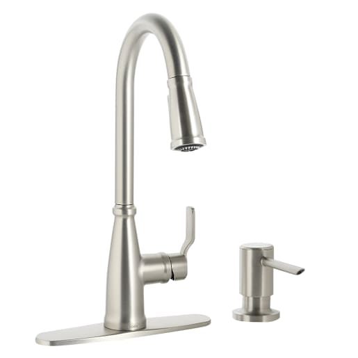 Robinet de cuisine à douchette rétractable 1 poignée Nolia Moen acier inoxydable