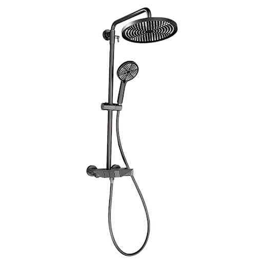 Robinet de douche thermostatique multifonction avec douchette Gregorio noir TASSILI SUPRA