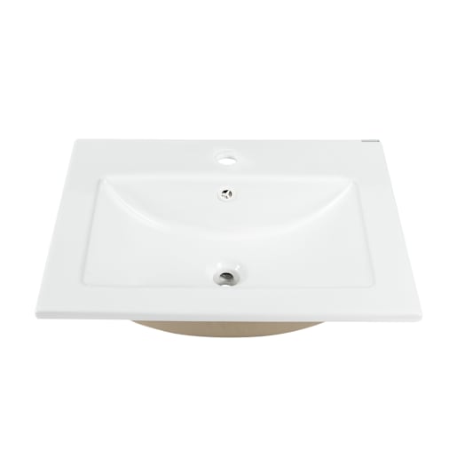 Lavabo rectangulaire en porcelaine blanche Gloria 21 5/8 po x 17 5/16 po TASSILI