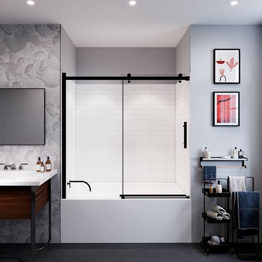 Urban Subway Bathtub Wall  58 in. White