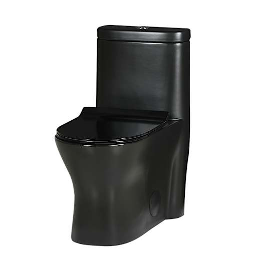 Toilette monobloc à double chasse noire Restigouche 4 L/6 L