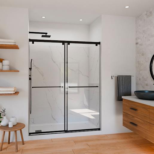 AquaMura Glacier Shower Wall 78 in x 36 in